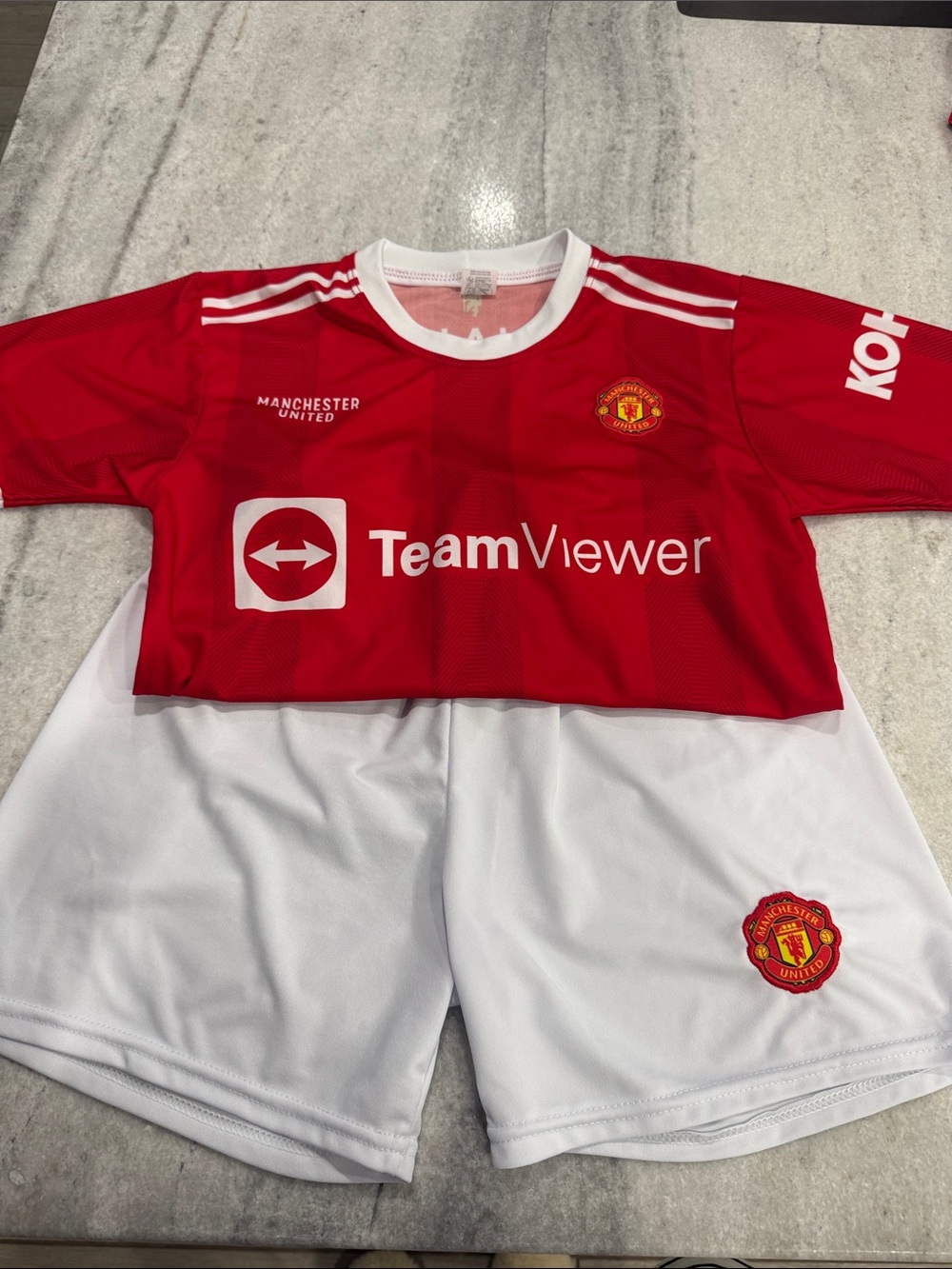 Manchester United Kids' Jersey & Shorts Set - Red and White